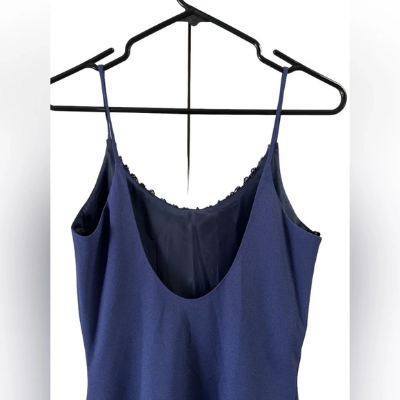 Navy blue formal classy beaded dress - Picture 3 of 6